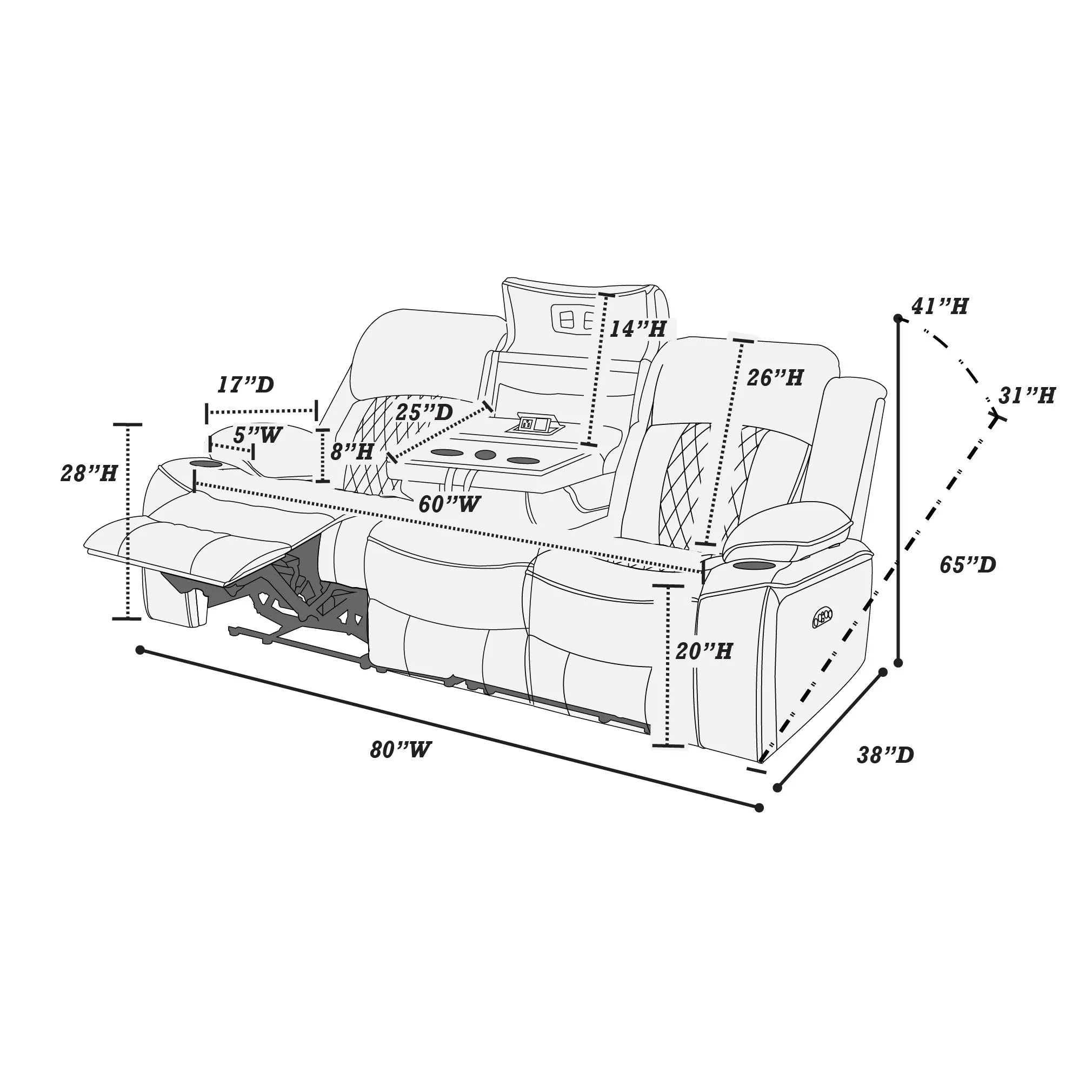 Power Reclining Sofa ||  F86403 / F86406