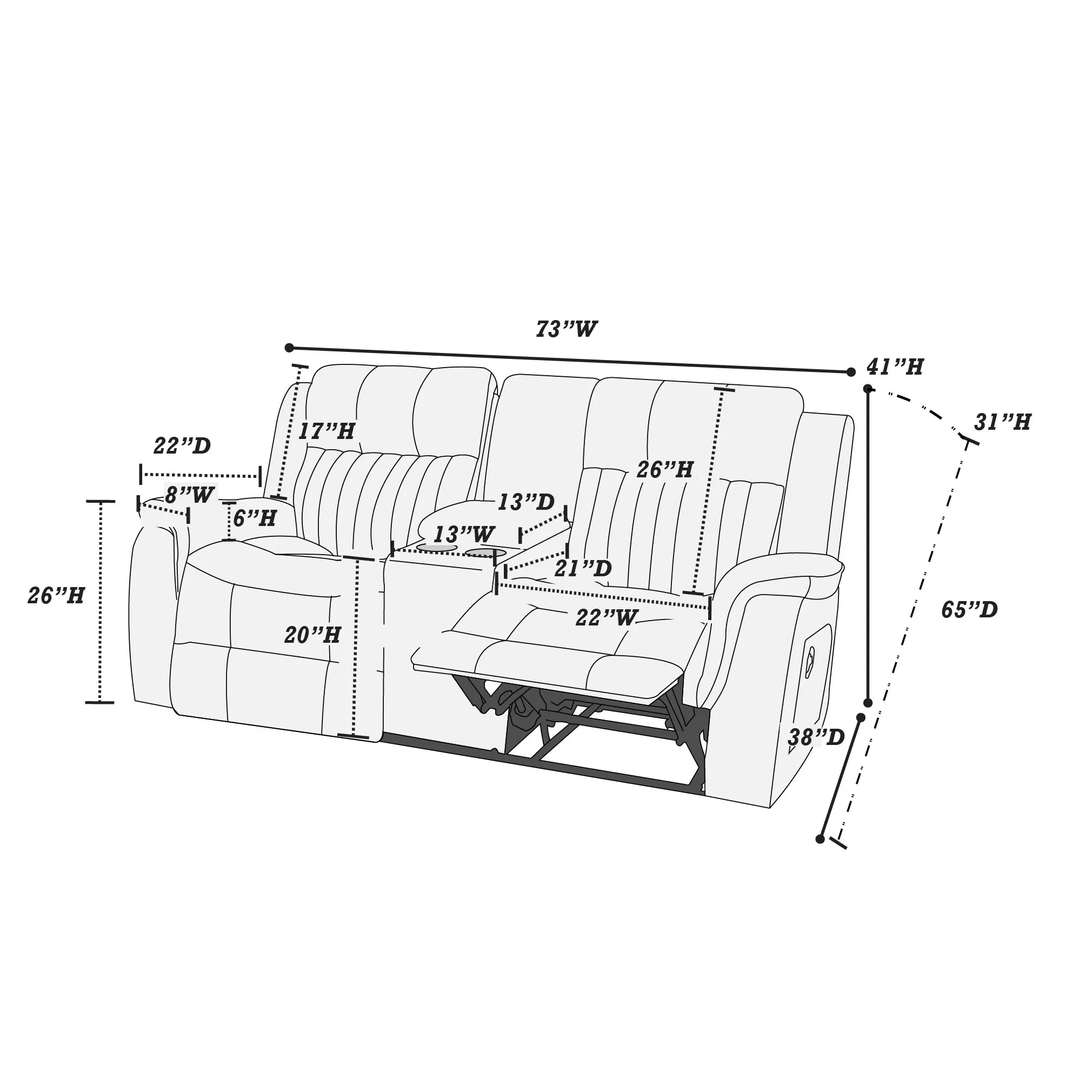 Manual Reclining Loveseat ||  F8745 / F8742