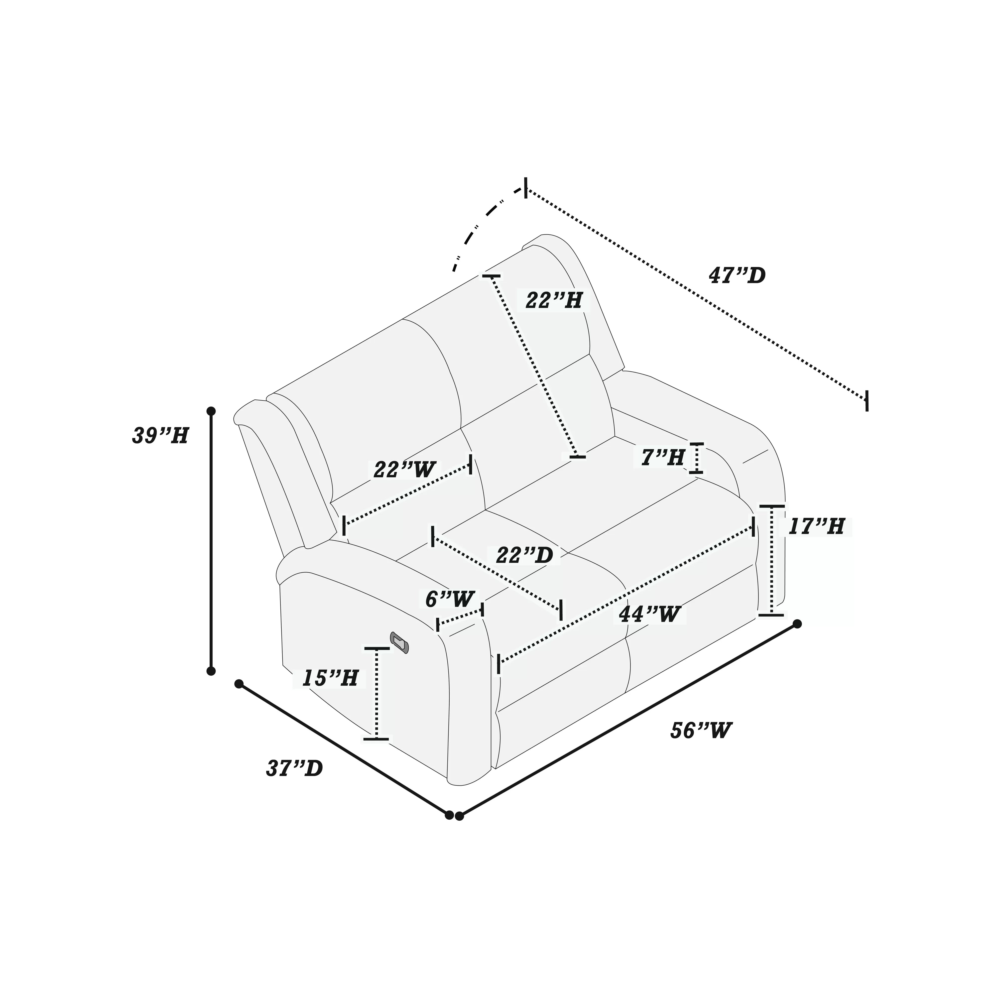 Manual Reclining Loveseat ||  F8782/ F8785