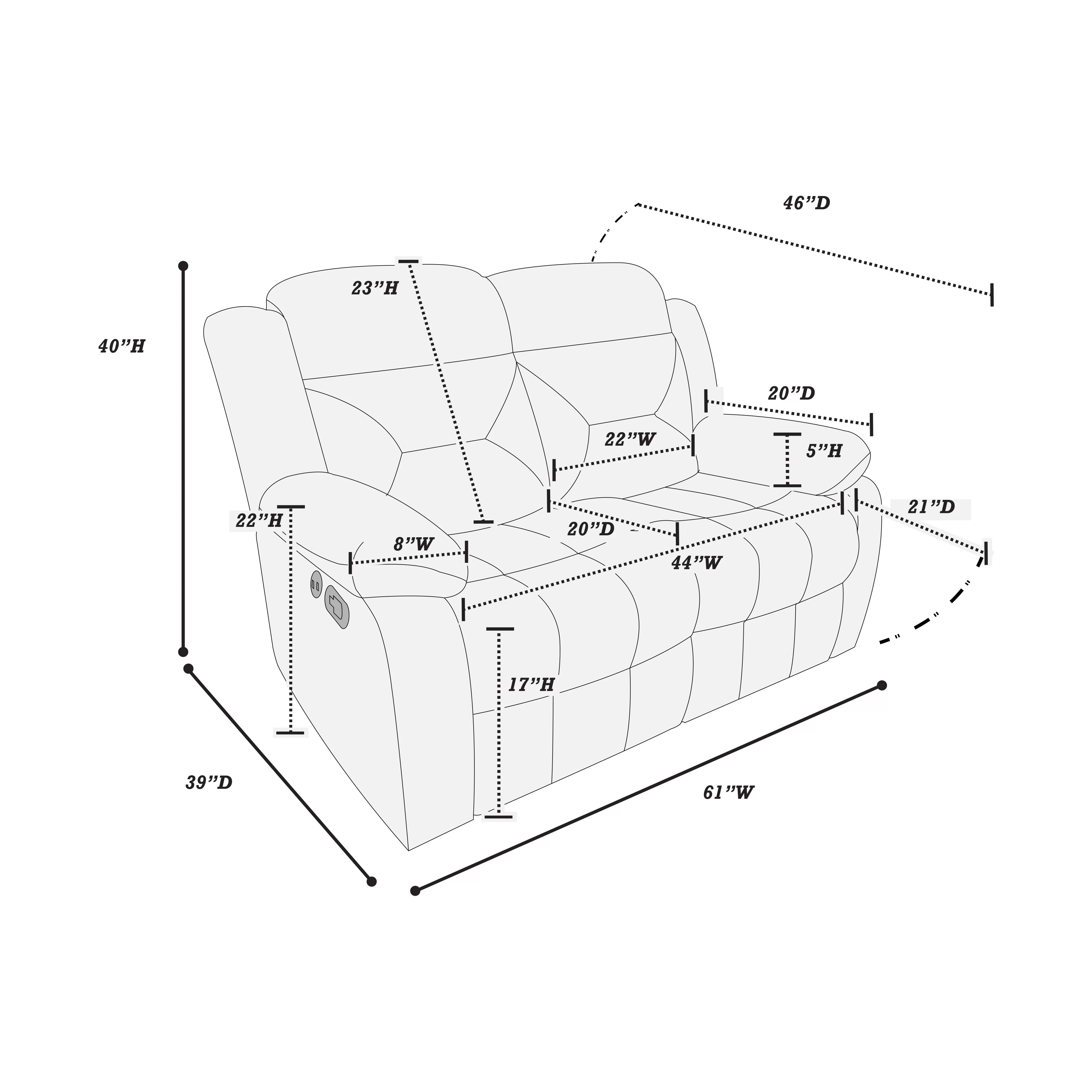Manual Reclining Loveseat ||  F8795  / F8158
