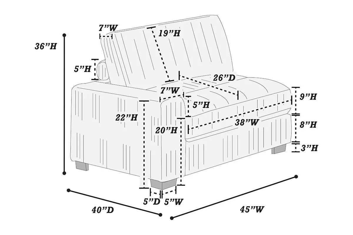Left Arm Facing Chair ||  F8991  /  F8984 / F8361