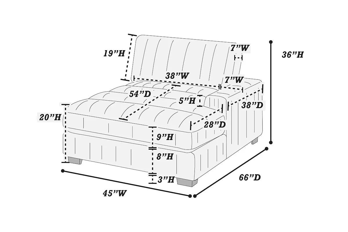 Right Arm Facing Chaise || F8996  /  F8989 / F8366