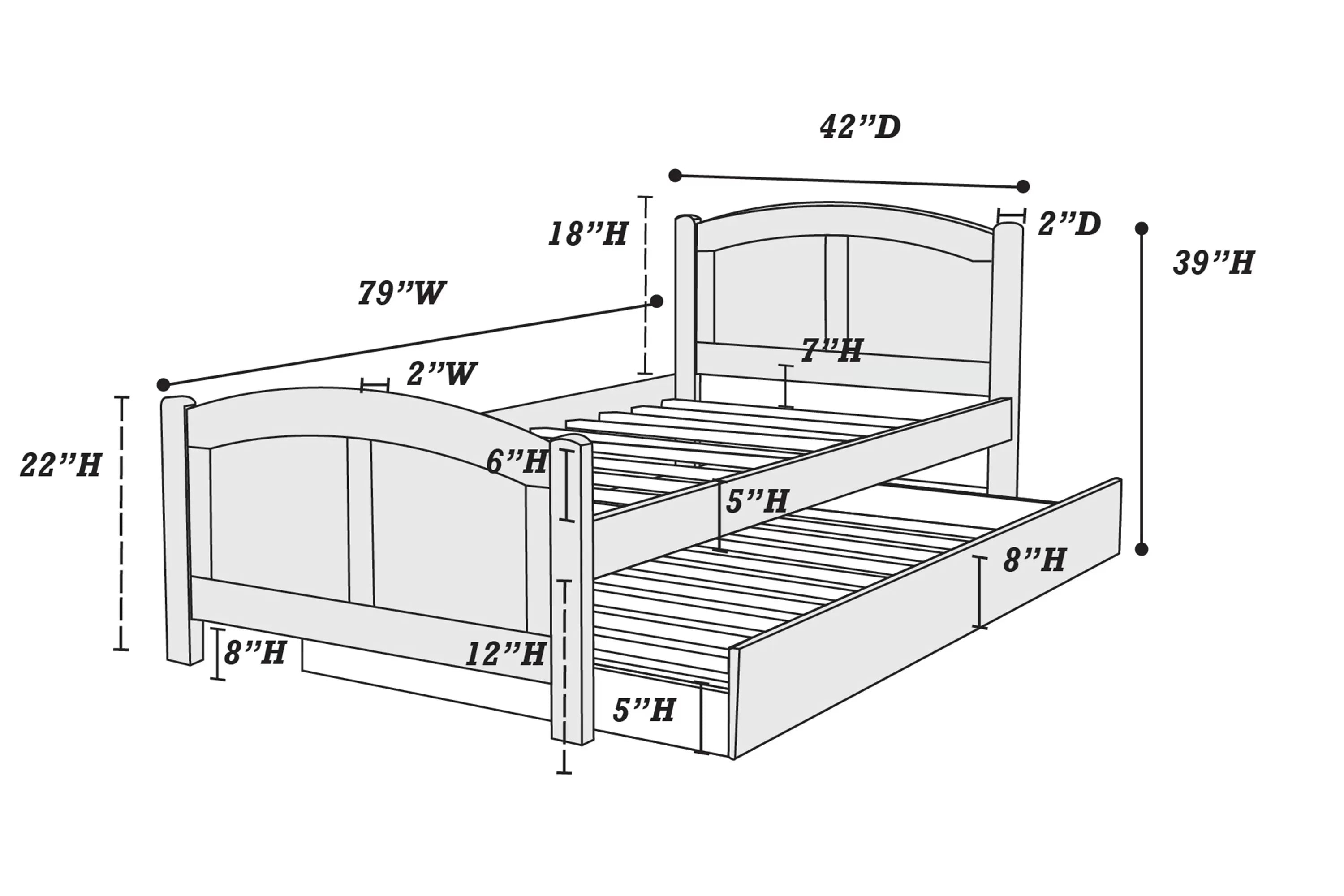 Twin Bed w/ Trundle  || F9217 / F9218