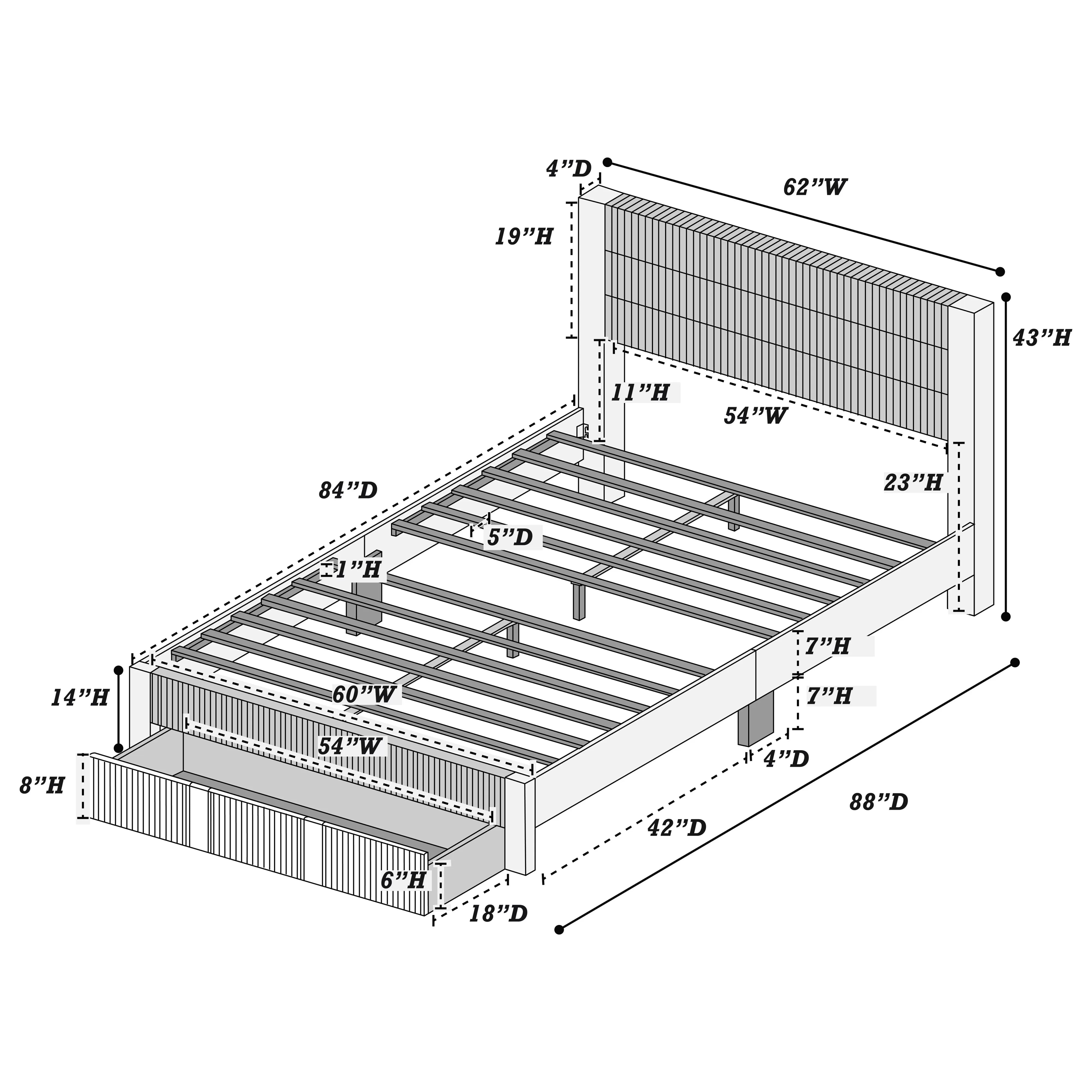Queen Bed || F9656Q / F9657Q