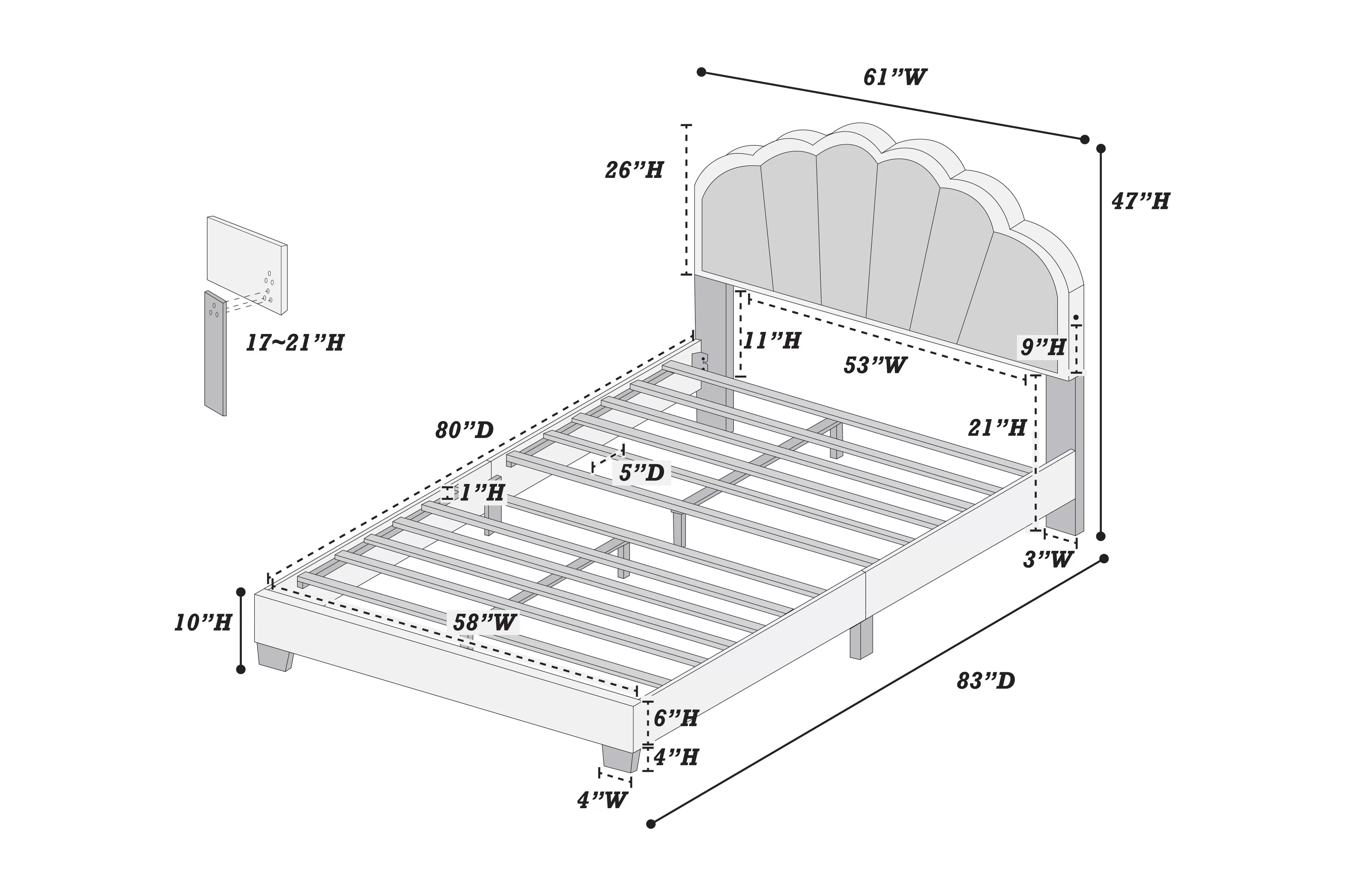 Queen Bed || F9662Q / F9663Q