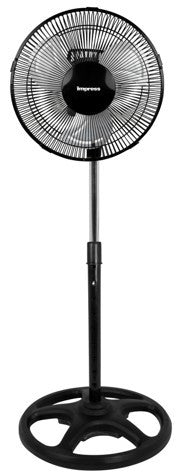 Impress Mighty Mite 10 10-inch oscillating stand fan with metal blades and round base -IM714