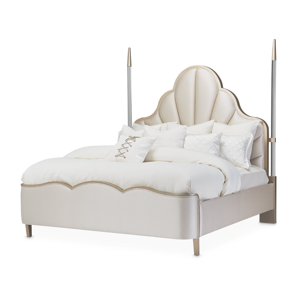 MALIBU CREST Cal King Scalloped Poster Bedroom set (4 Pc)