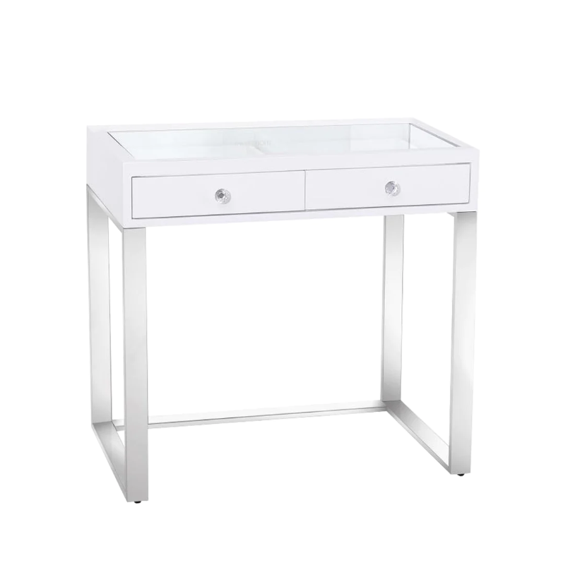Mini SlayStation® Emma Vanity Table + Vanity Mirror Bundle- IVFT-SSEMM-WHT