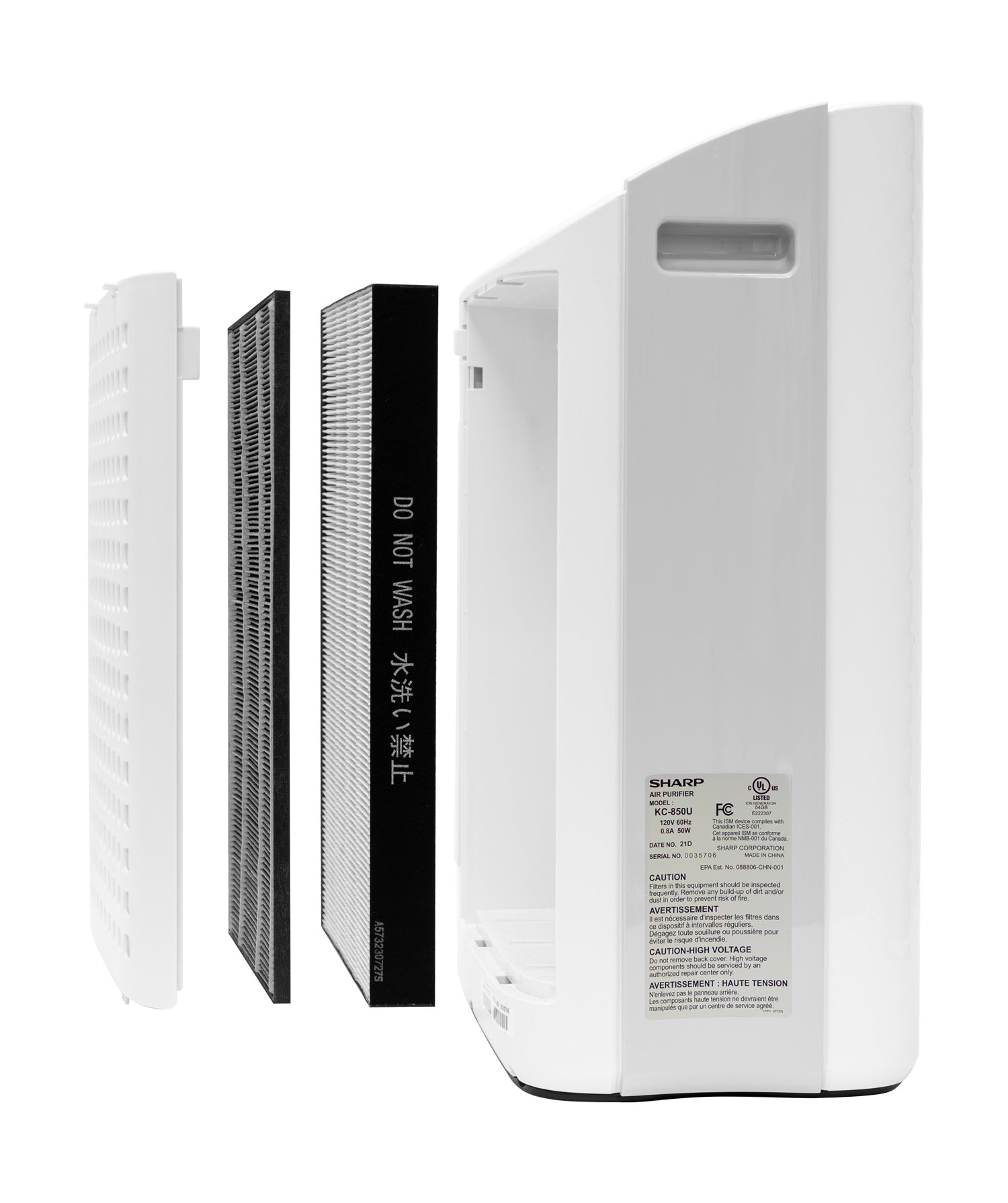 Sharp Plasmacluster Ion Air Purifier with True HEPA + Humidifier for Medium Rooms (KC850U)