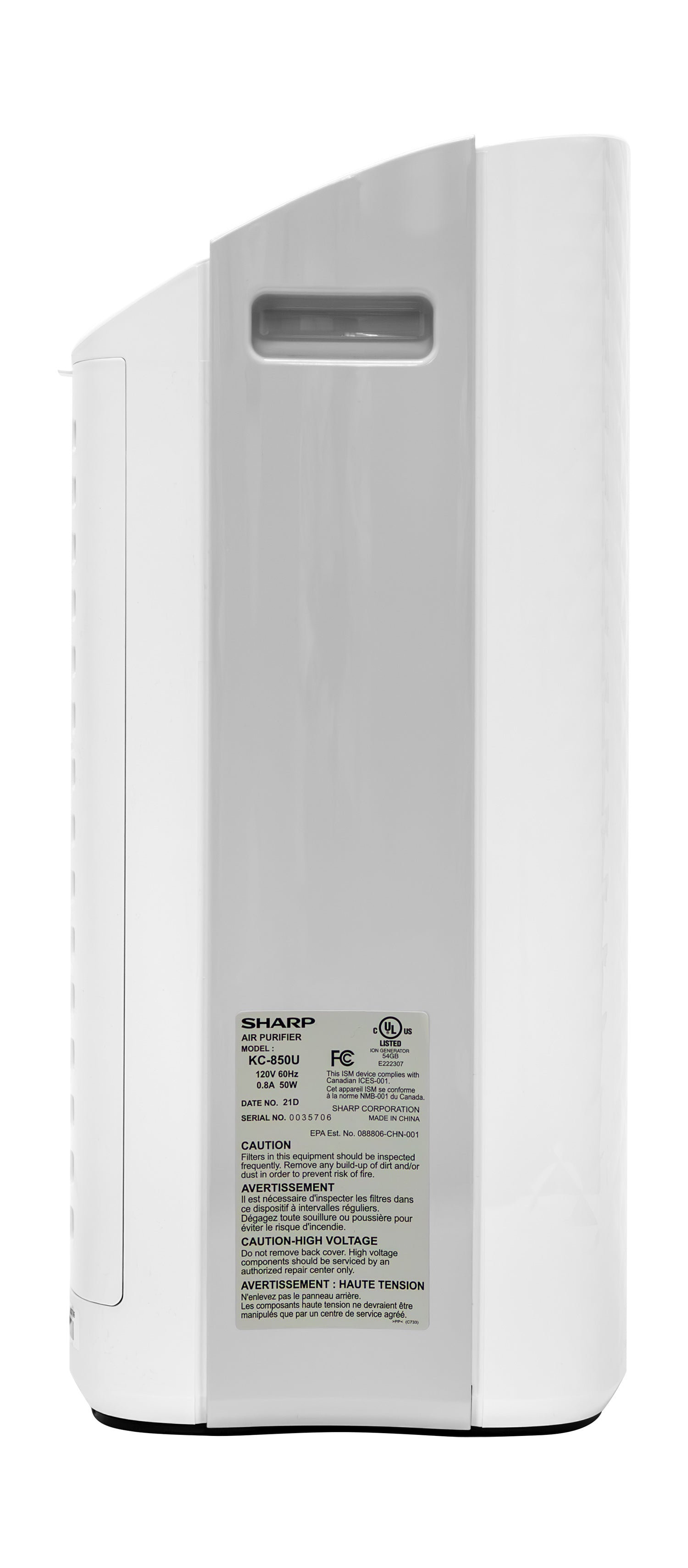 Sharp Plasmacluster Ion Air Purifier with True HEPA + Humidifier for Medium Rooms (KC850U)