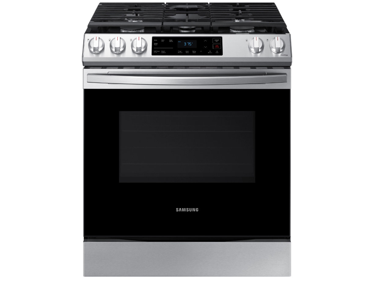 30 in. 5 Burner Slide-In Gas Range in Stainless Steel with Standard Cooking - NX60T8111SS/AA