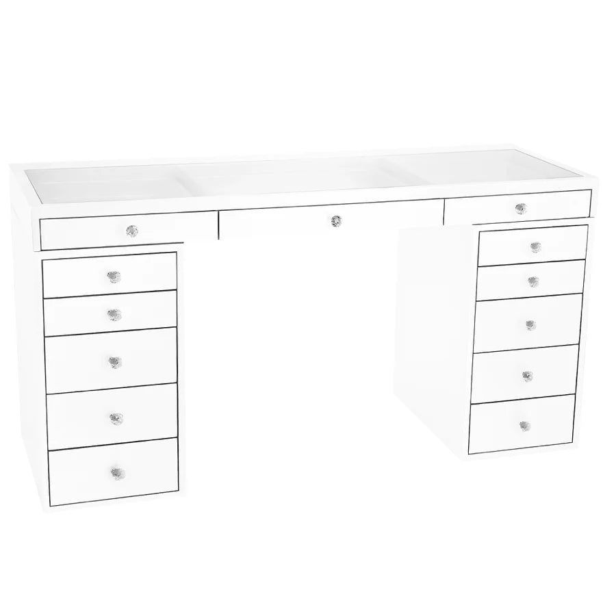 IVFT-19RJ068L1-BLK-N | SlayStation® Pro Premium Vanity Table with Drawers