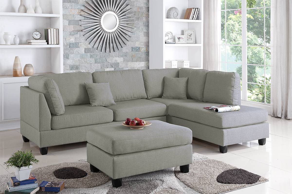 Reversible Sectional Set W/ Ottoman - F7606