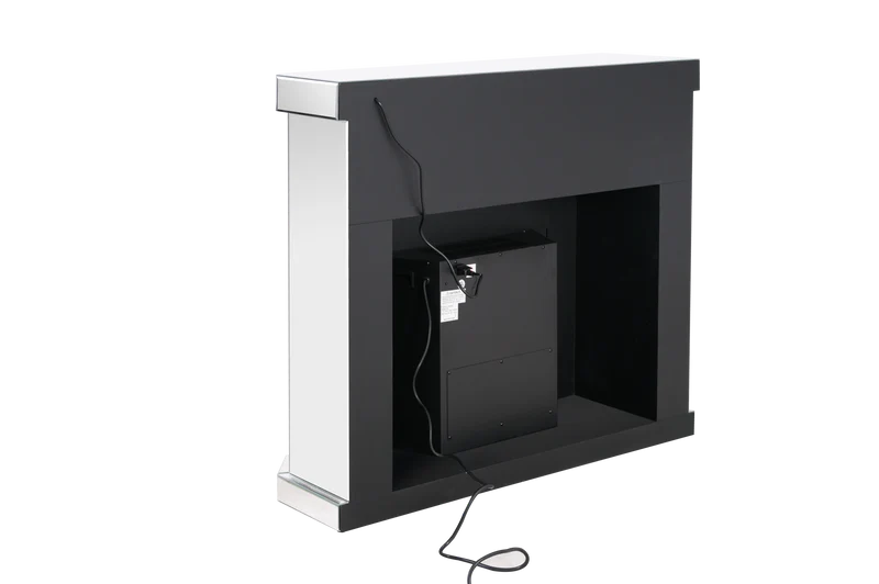 VANITII Crushed Diamonds LED Mirrored Fireplace X-FIRPLS--Lamp-LED-01