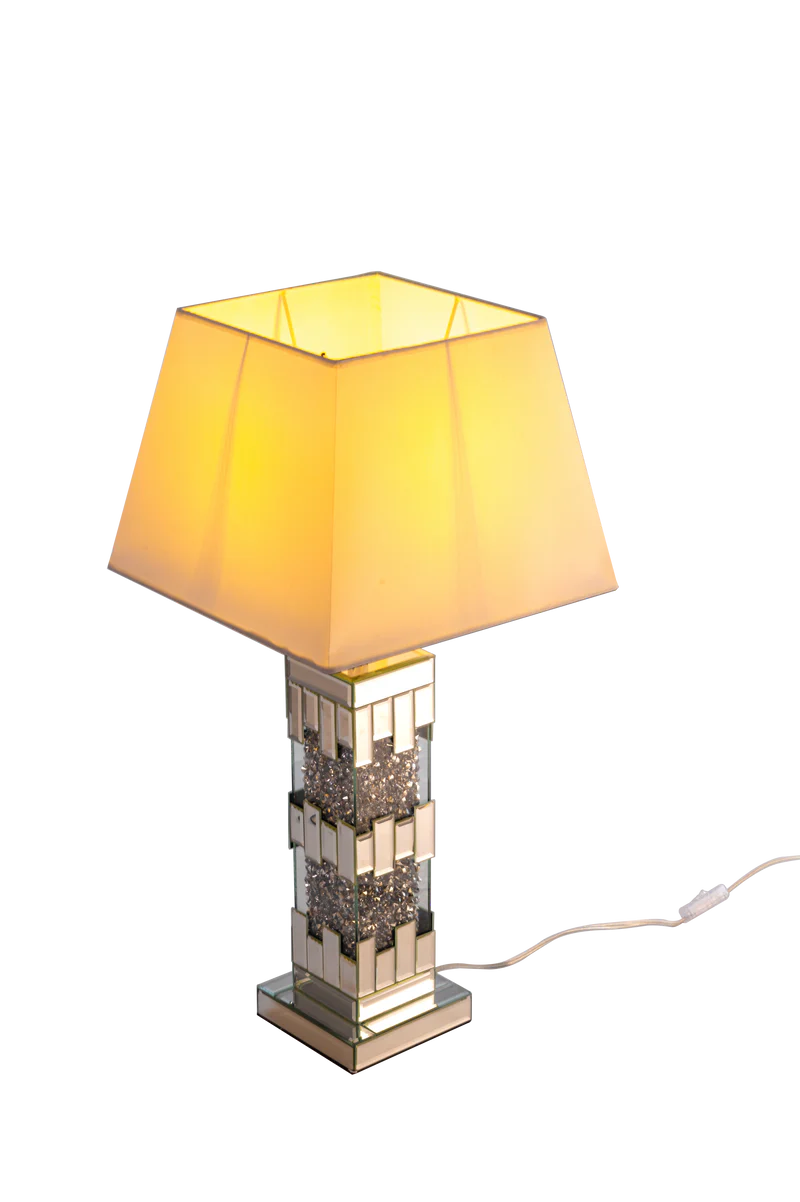 VANITII Crushed Diamond Mirrored Table Lamp X-T-TABLIT-01