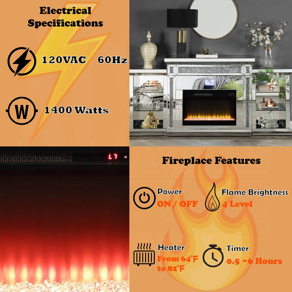 Noralie Fireplace W/LED & Bluetooth