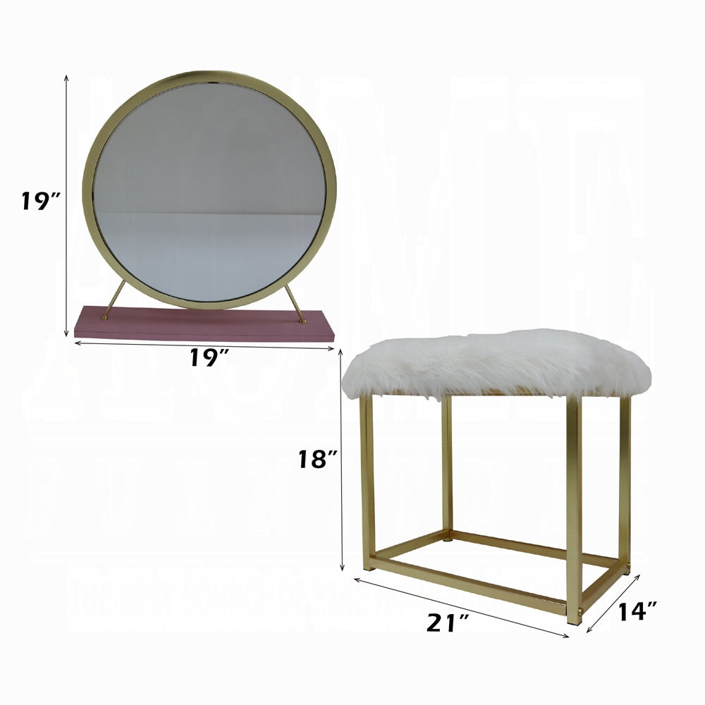 Adao Vanity Mirror & Stool