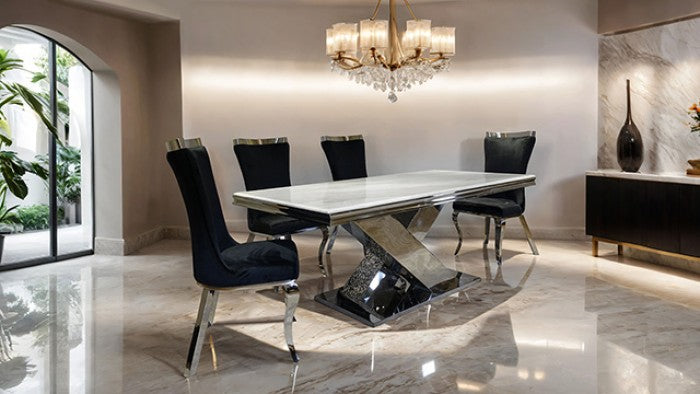 Basilicata Chair, Silver/Black (2/CTN)