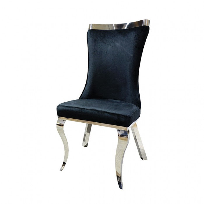 Basilicata Chair, Silver/Black (2/CTN)