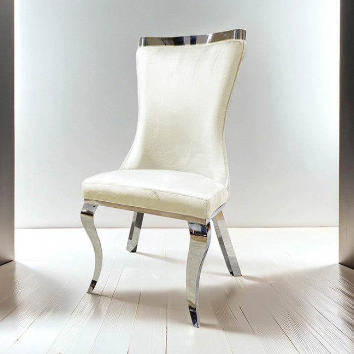 Basilicata Chair, Silver/White (2/CTN)