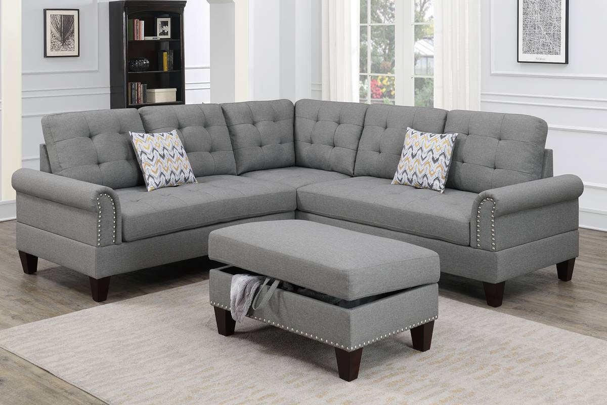 3-Pc Sectional W/2 Accent Pillow (Ottoman Included) - F6475