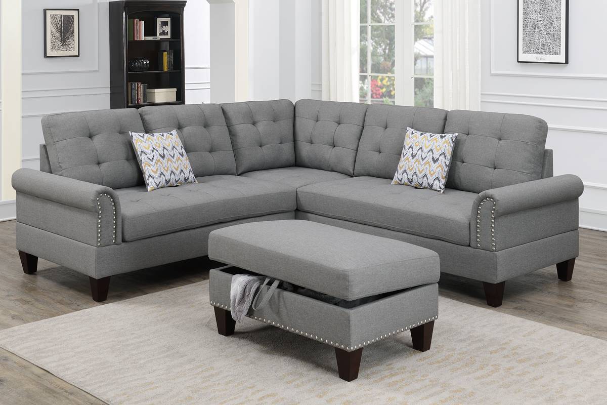 3-Pc Sectional W/2 Accent Pillow (Ottoman Included)  - F6475