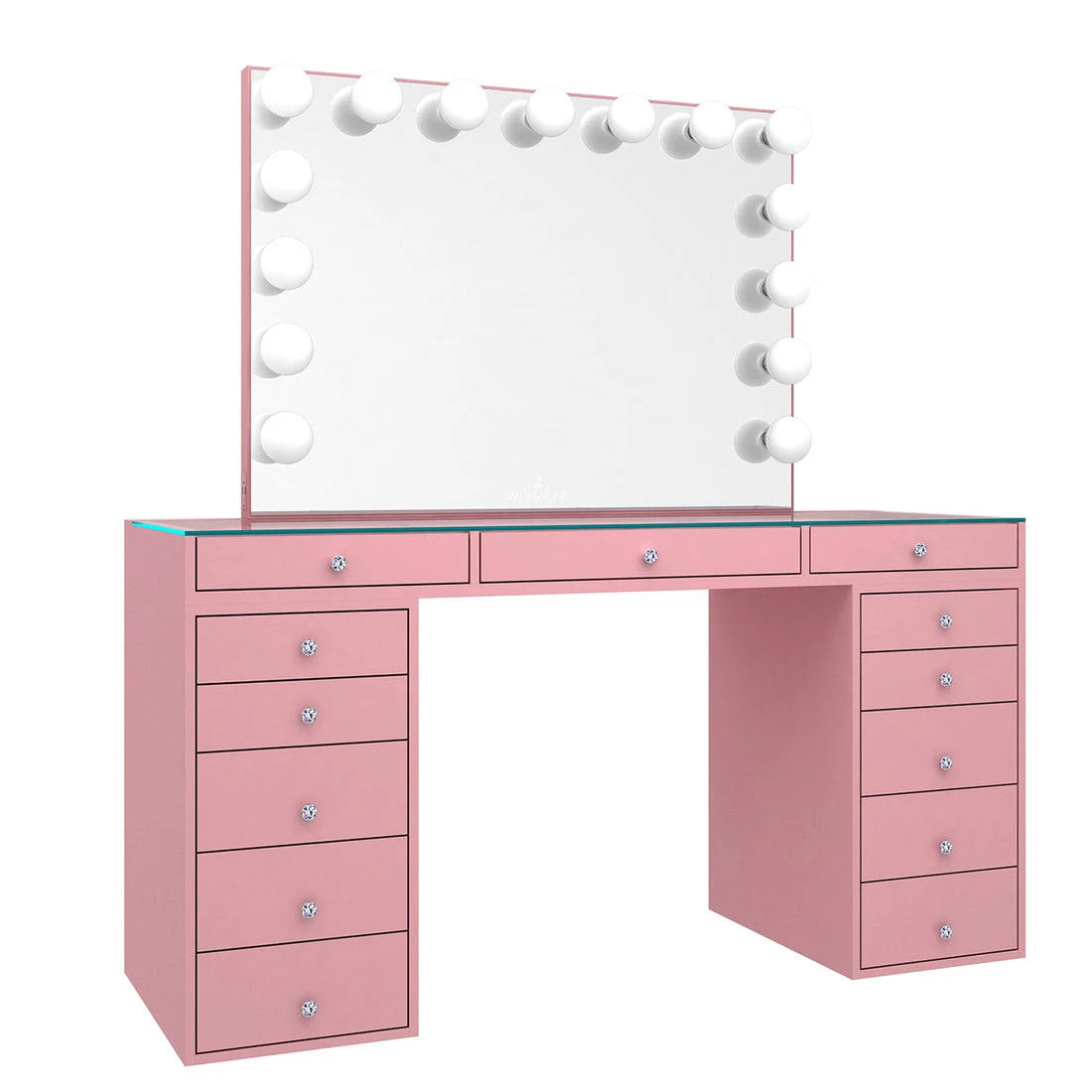 SlayStation® 2.0 Tabletop + Drawer Units Bundle +Hollywood Glow® Pro Vanity Mirror