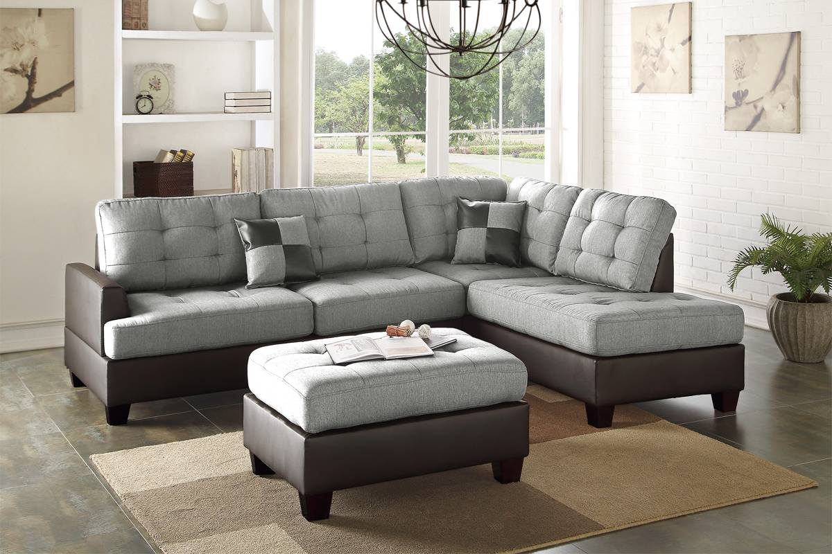 Reversible Sectional Set W/ Ottoman   F6858