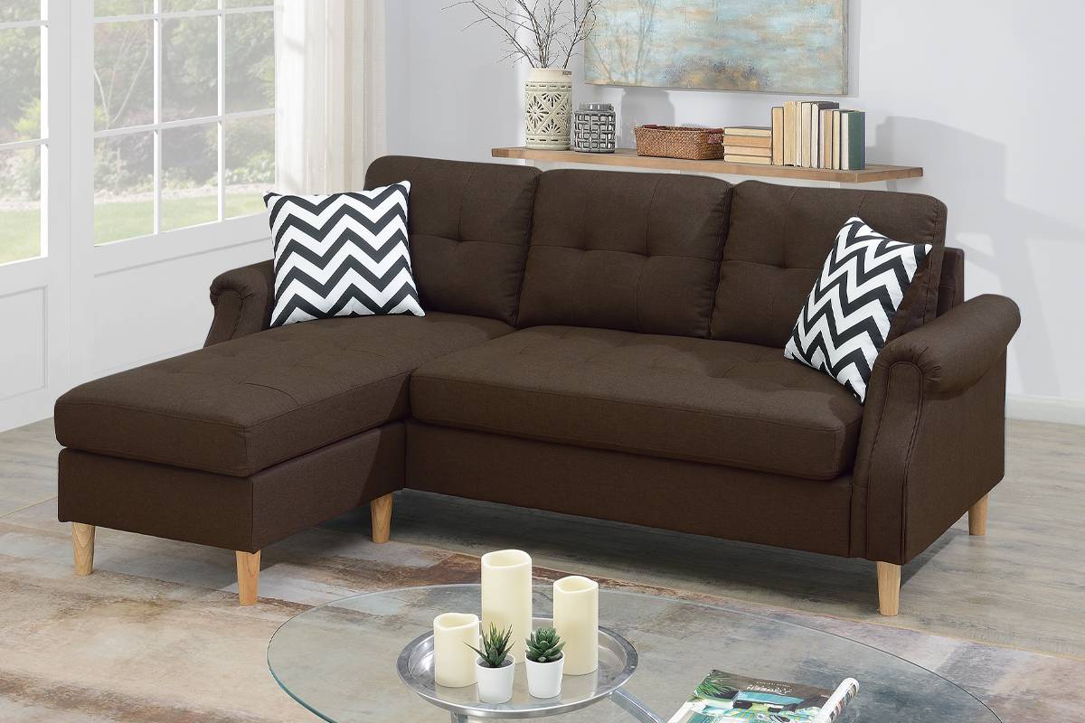 Reversible Sectional Set W/ 2 Accent Pillows - F6459/F6457