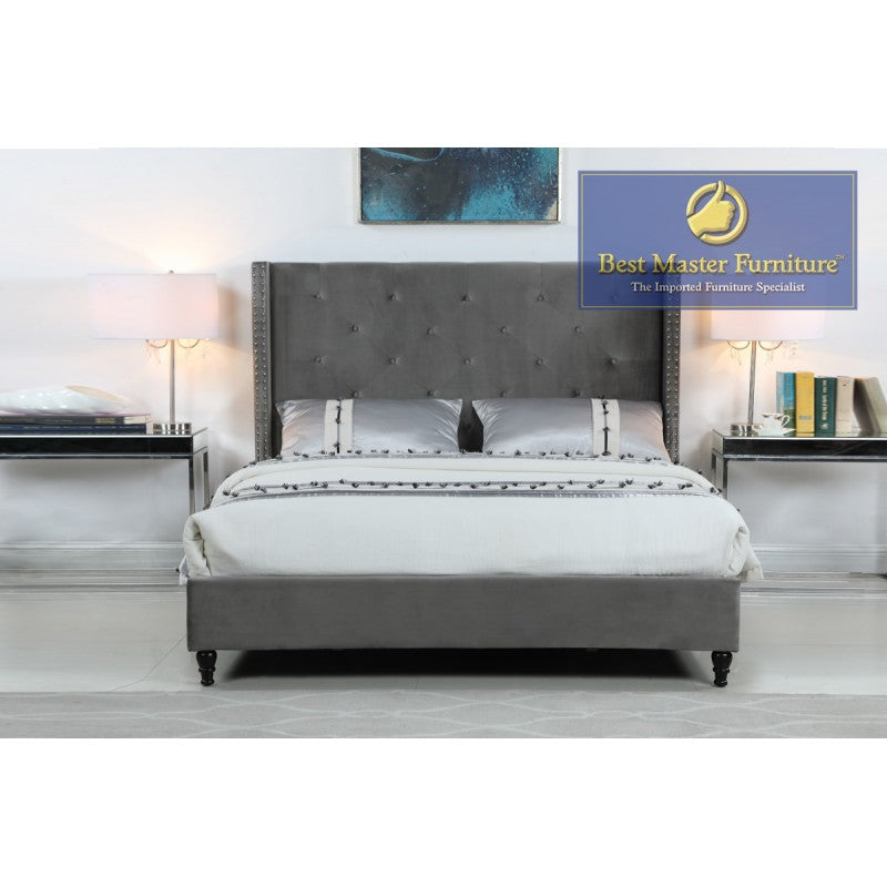 Yy129 Velvet Upholstered Bed