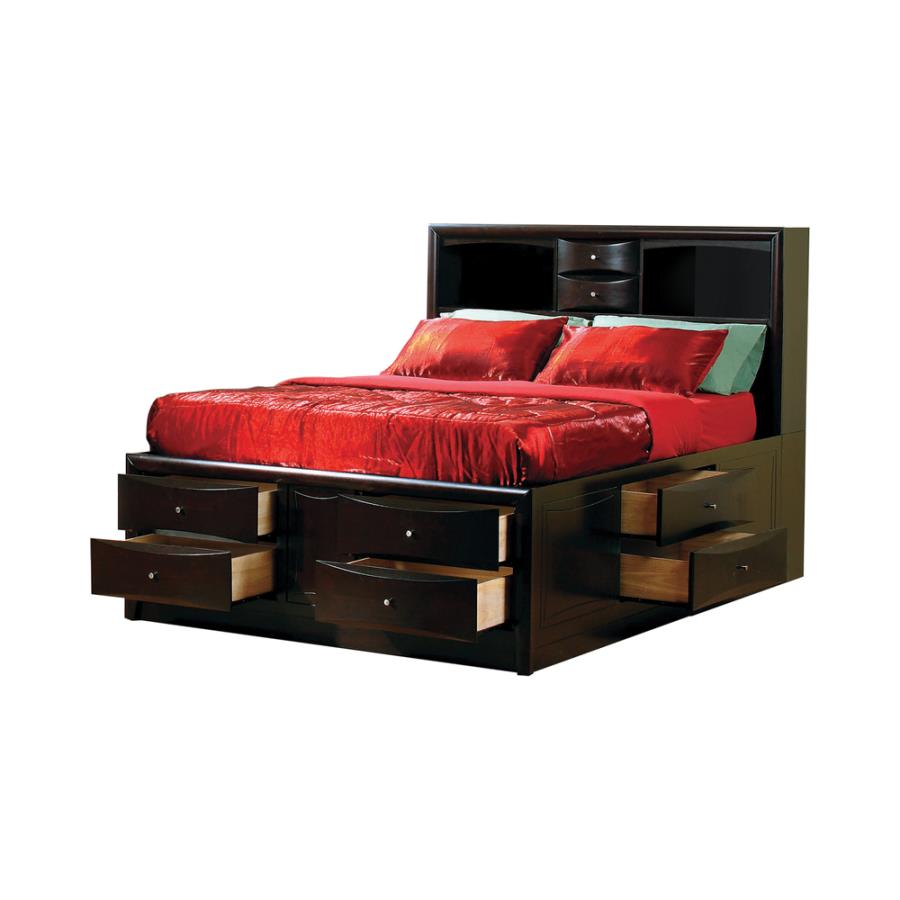 Phoenix 10-Drawer Bed Deep Cappuccino
