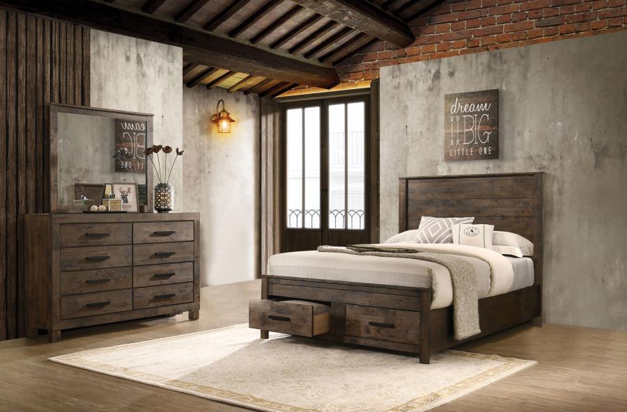 Woodmont Storage Bed Rustic Golden Brown - 222631