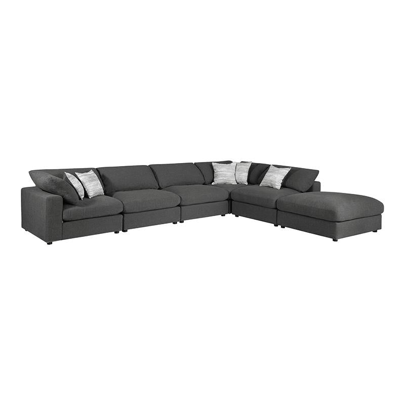 Serene 6-piece Upholstered Modular Sectional Charcoal-551324-SET