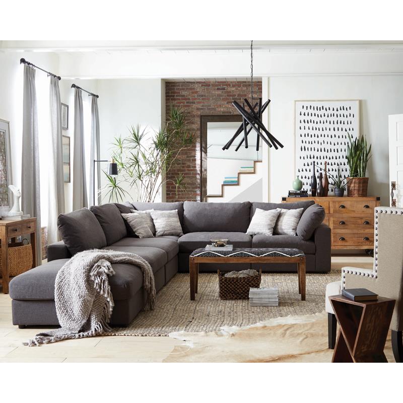 Serene 6-piece Upholstered Modular Sectional Charcoal-551324-SET