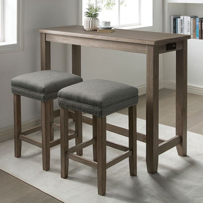 Caerleon 3 pcs Counter Ht. Dining Set-CM3474GY-PT-3PK |