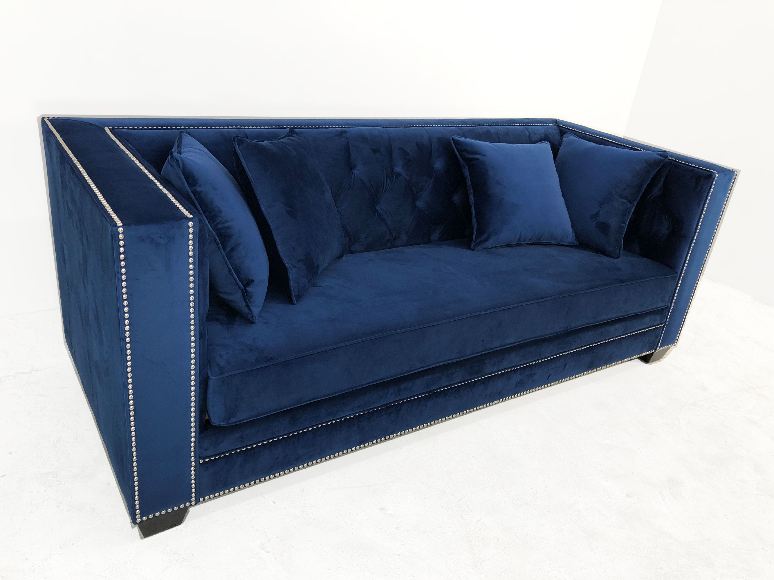 Navy Cloud Tuxedo Brick Sofa