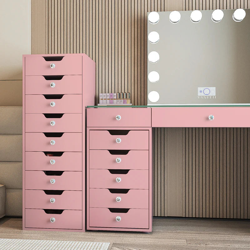 9-Drawer Makeup Vanity Storage Unit-Pink   VNT-9Drawer-PINK