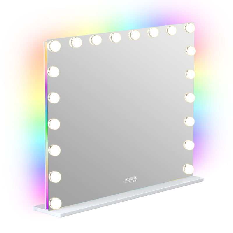 VANITII Mary Hollywood Glow Vanity Mirror with RGB and Bluetooth Speaker- 20 Dimmable LED Bulbs  VNT-10080-JMBT-RGB