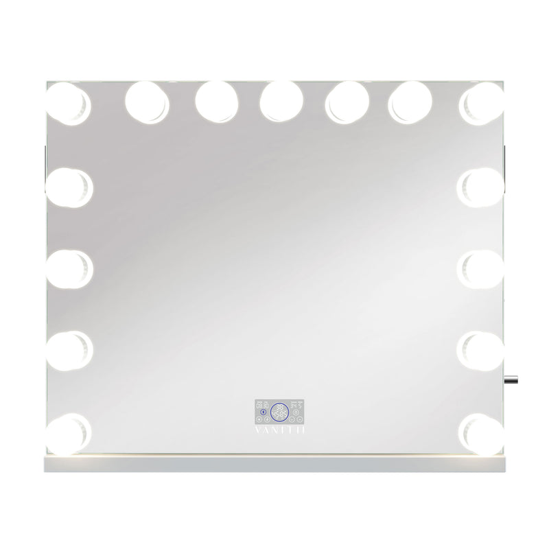 Marilyn Hollywood Vanity Mirror Pro Max - Tabletop or Wall Mount Vanity Mirror with 15 Dimmable LED Bulbs    VNT-10080BT-O-WHT