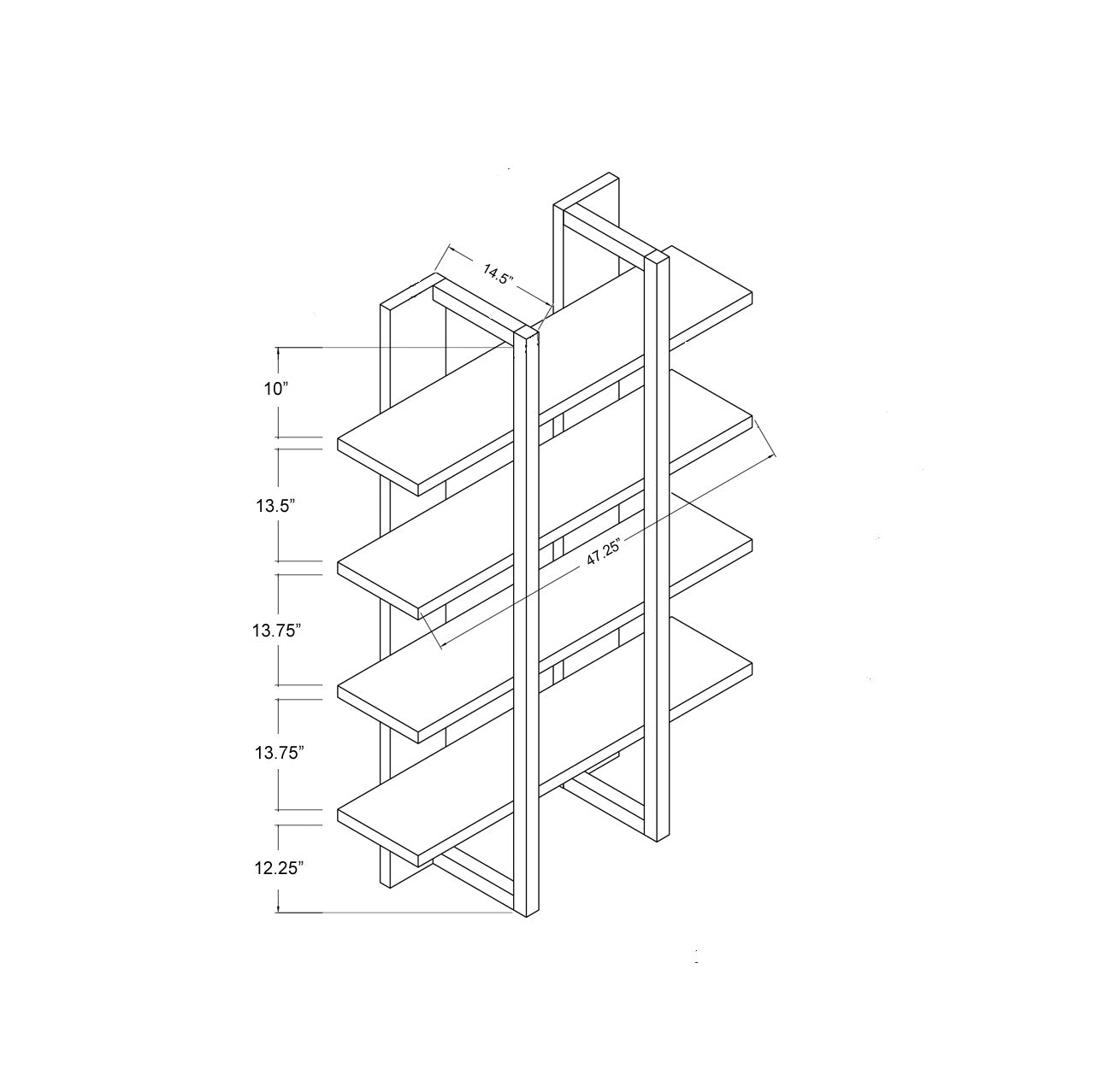 202708  | BOOKCASE - WHITE &amp; WEATHERED WHITE