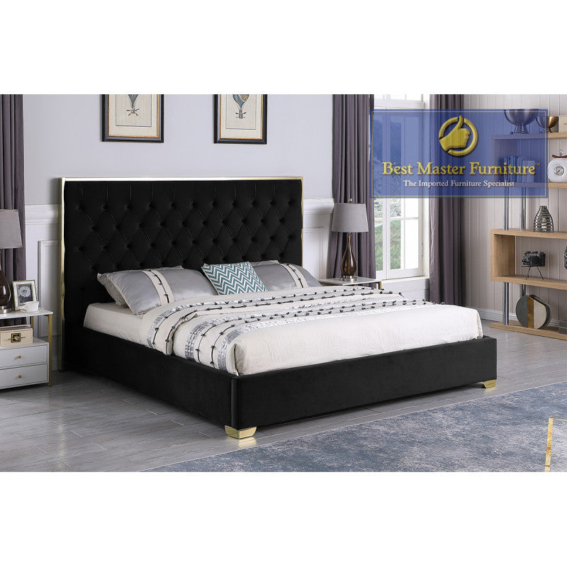 1520 Velvet Upholstered Bed