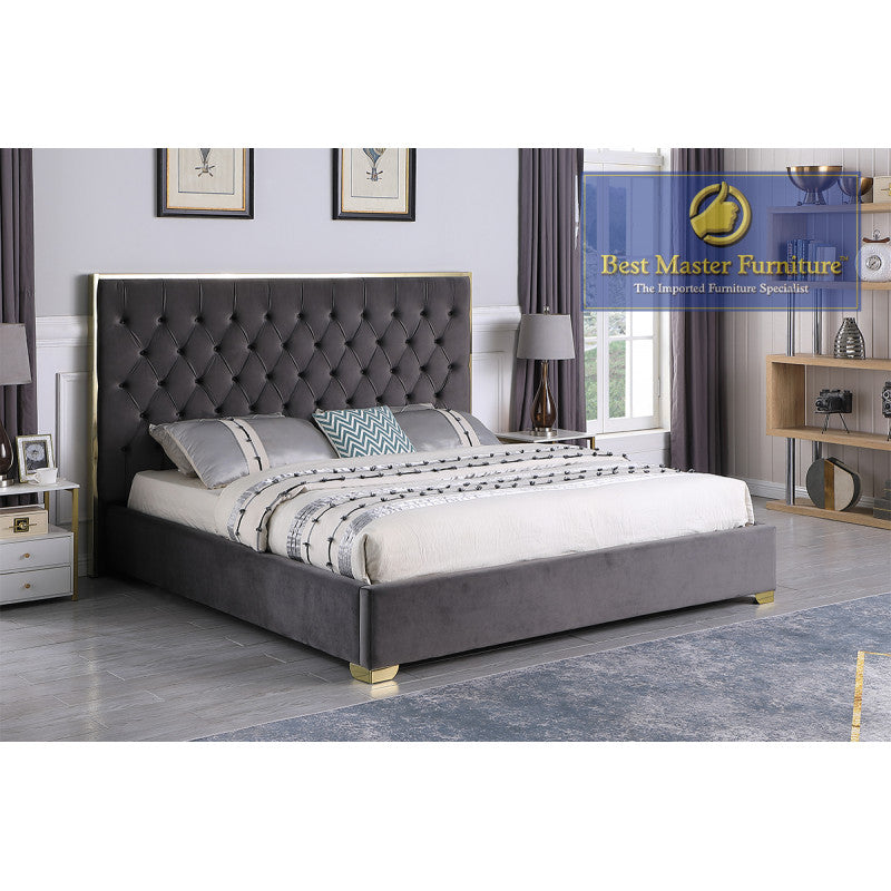 1520 Velvet Upholstered Bed