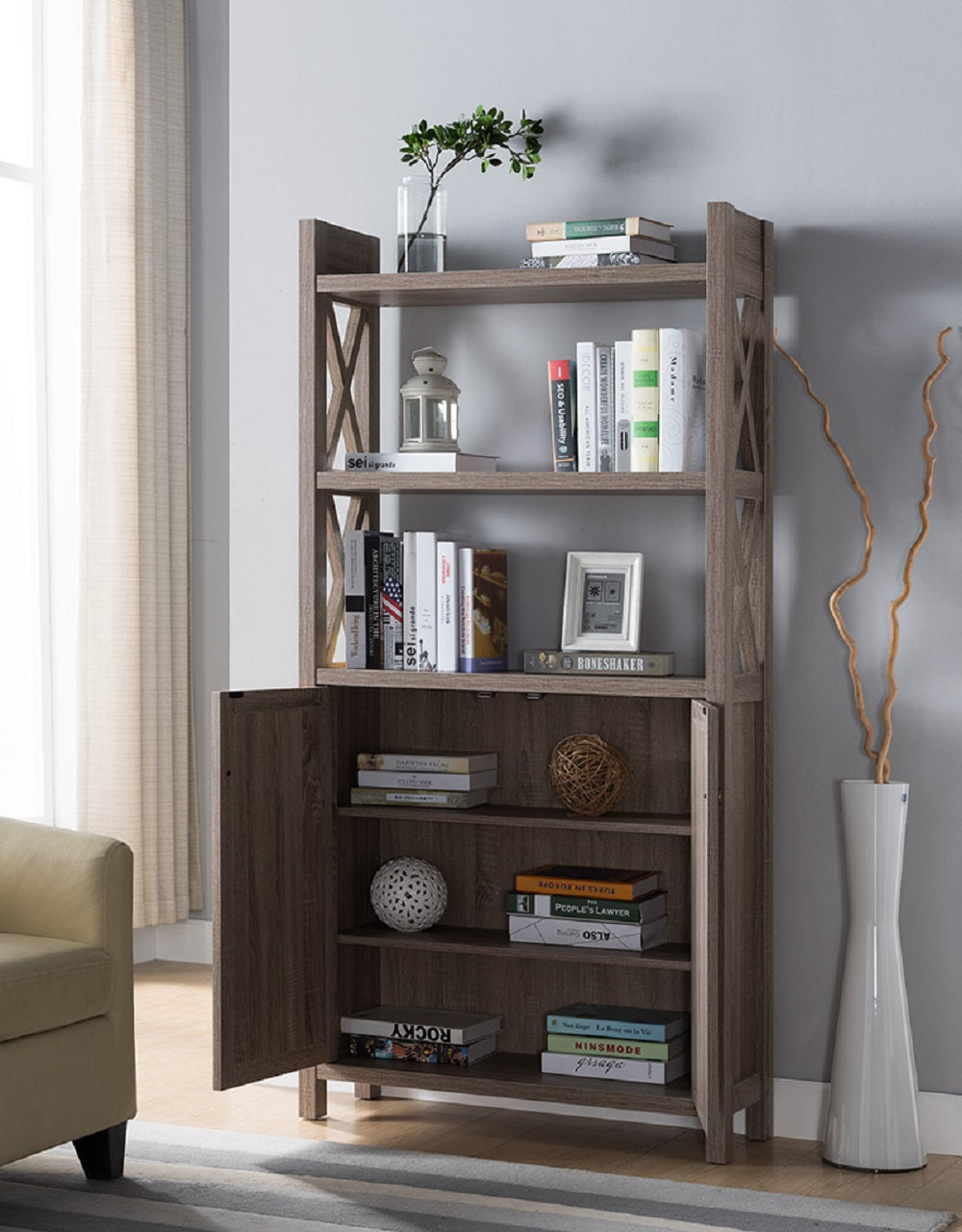 161889  |	BOOKCASE - DARK TAUPE