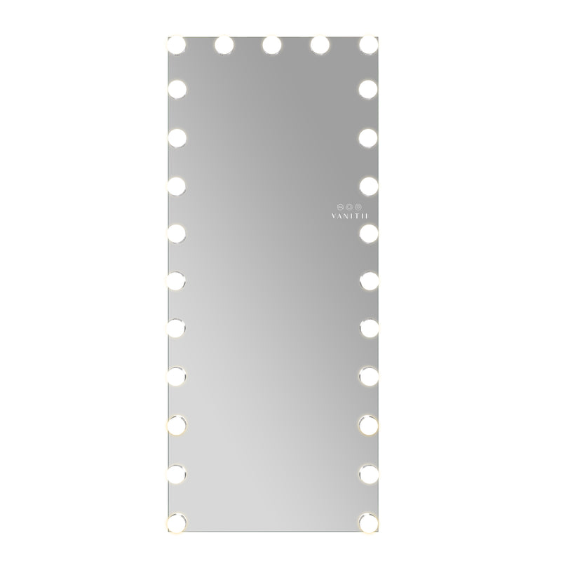 Hollywood Vanity Mirror - Full Length Vanity Mirror with 25 Dimmable LED Bulbs and RGB   VNT-18075-JMRGB-WHT