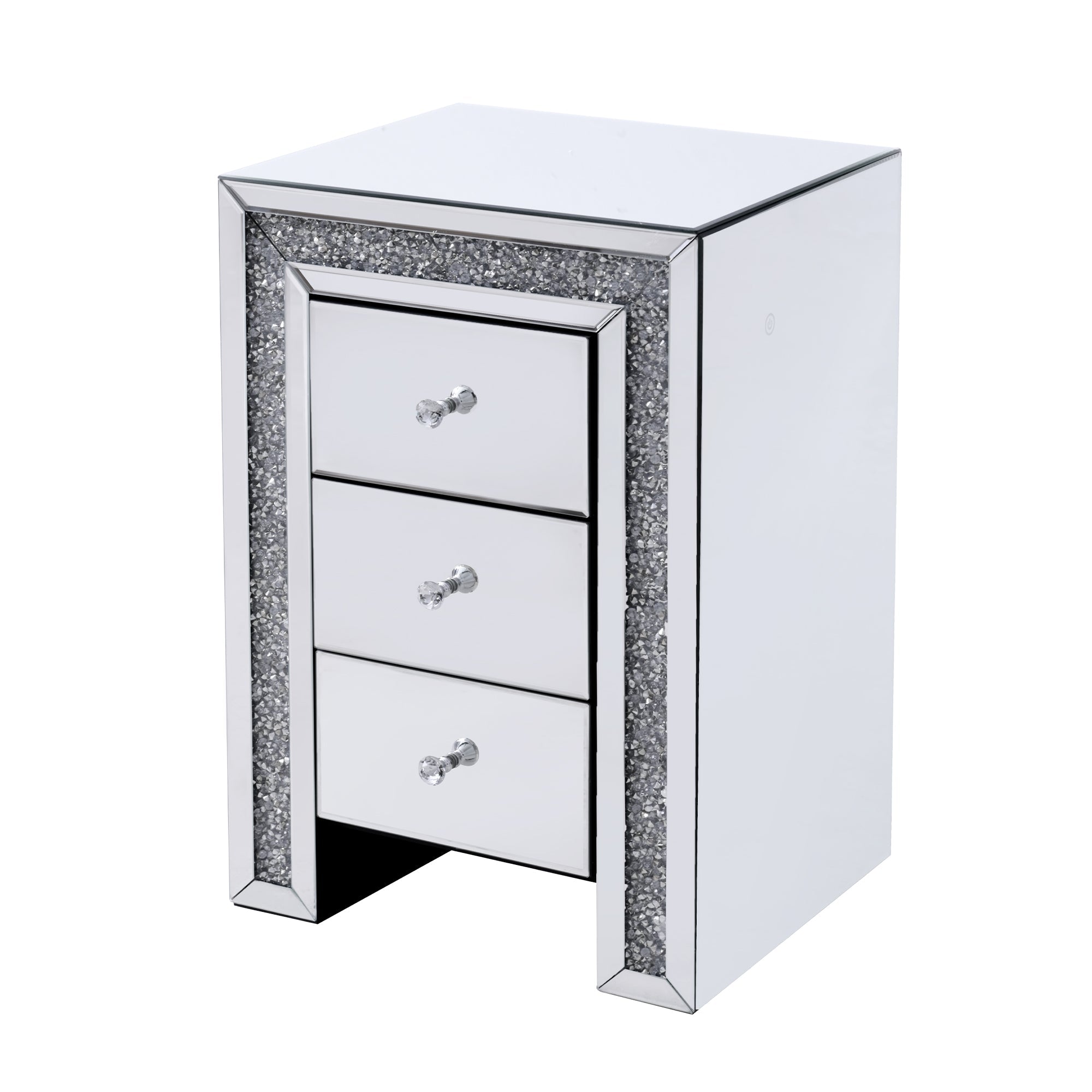 VANITII Crushed Diamonds LED Bedside Table   X-THREE-TAB-LED-02-01