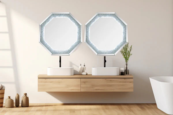 VANITII Crushed Diamonds LED Wall Mirror X-MIR-LED-06-01