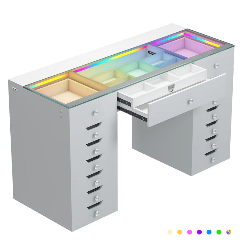 VANITII Lisa Vanity Desk Pro   VNT-Lisa-RGB01-WHT