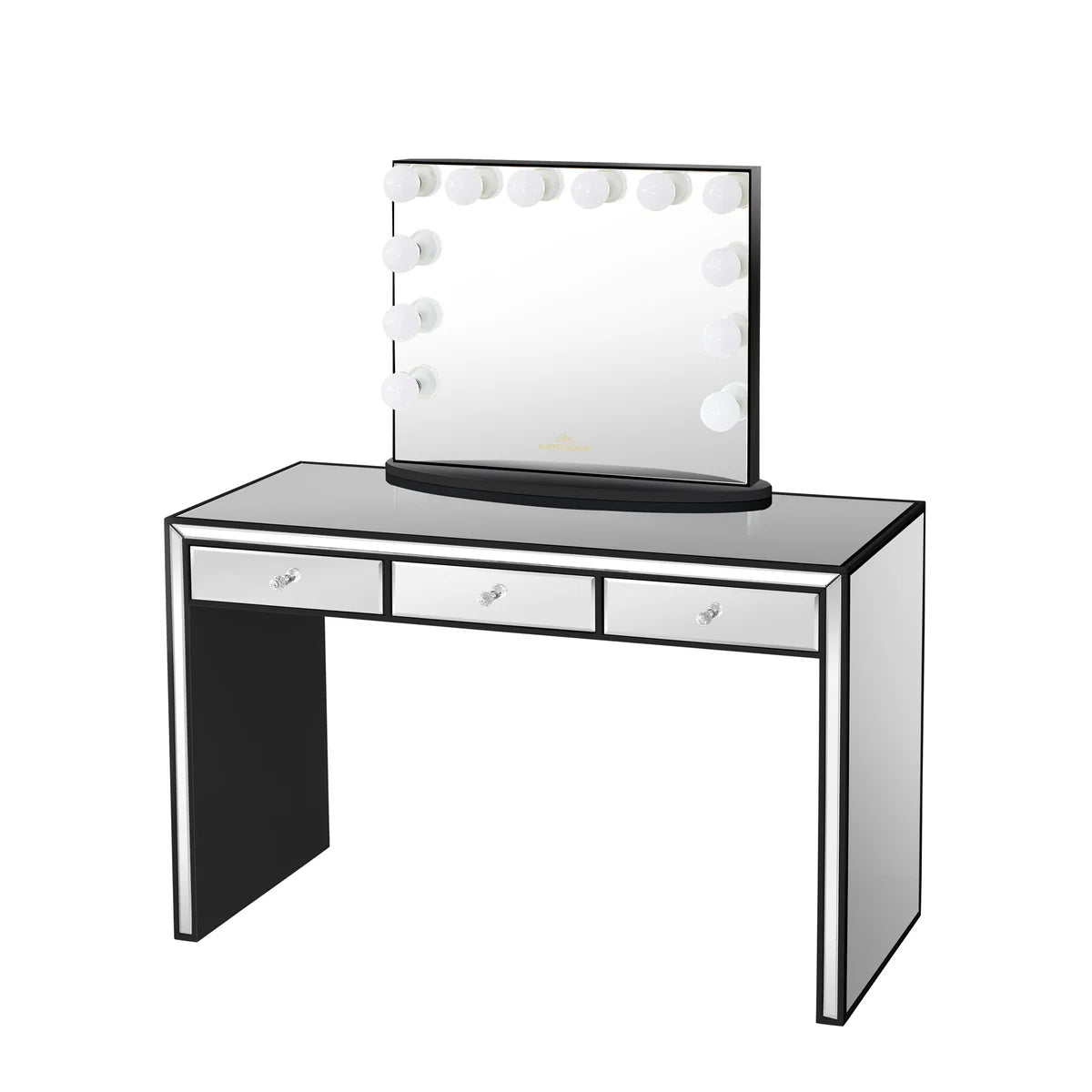 IVFT-LEAH-BLK | Leah Premium Mirrored Vanity Table