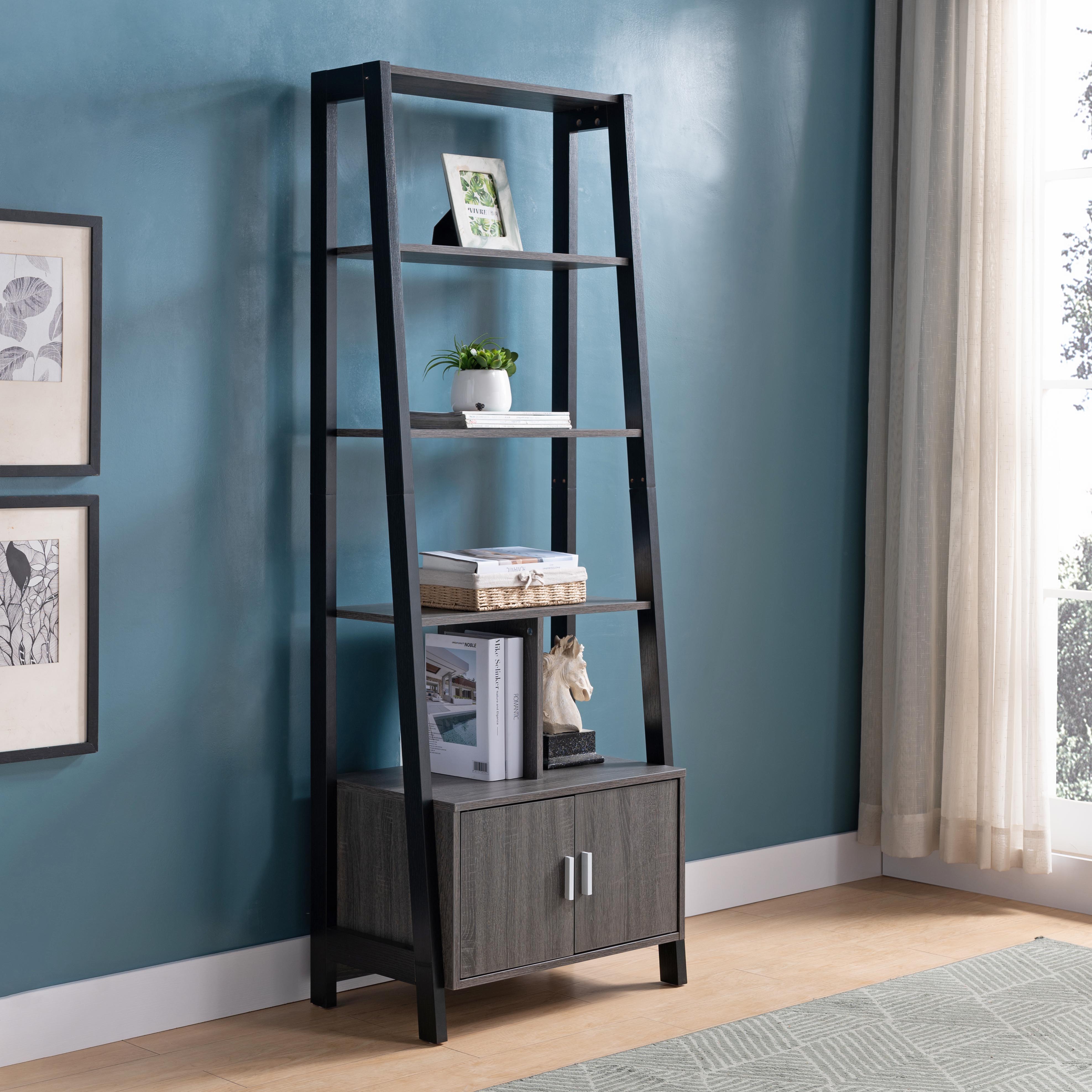 213028 | BOOKCASE - DISTRESSED GREY &amp; BLACK