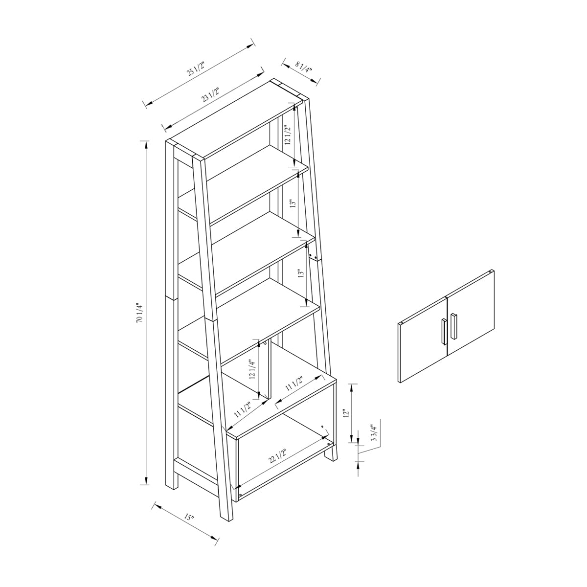 213028 | BOOKCASE - DISTRESSED GREY &amp; BLACK